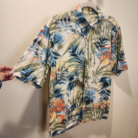The Territory Ahead Men's 100% Cotton Tropical Short Sleeves Button Down Shirt M - Picture 6 of 11